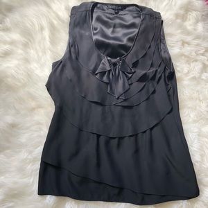 Lafayette 148 New York Silk ruffle bow top